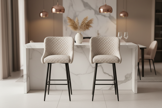 VEGAS VELVET BARSTOOL CHAMPAGNE CELEBRITY INTERIORS