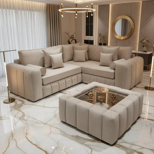 Louisiana Premium Plush Velvet Corner Sofa Range