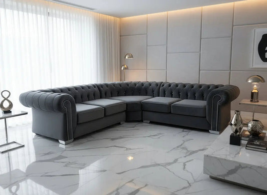 Rockingham Chesterfield French Velvet Sofa Range – Bespoke Luxury