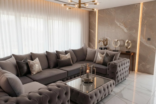 Ashton French Velvet U Corner Sofa Range