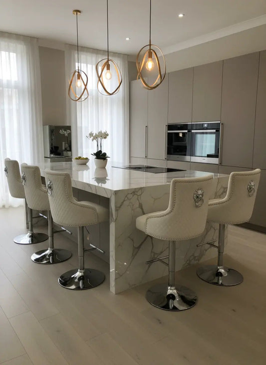 Majestic Luxury Barstool Lion knocker back Adjustable Height