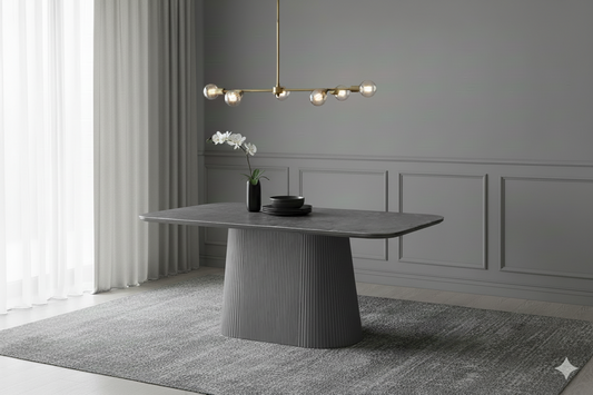 Davos Grey Oval Ceramic Dining Table 180cm | Modern Contemporary Dining