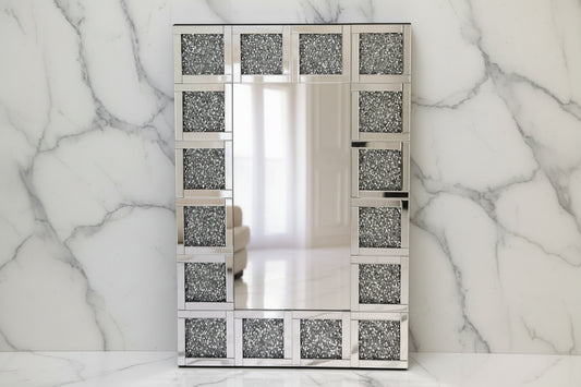 Crushed Diamond Cubed Wall Mirror 80/120