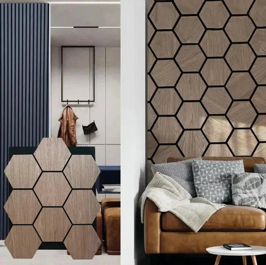 Acoustic Pattern Wall Panels - Hexagon - 70cm x 60cm (5 pack)