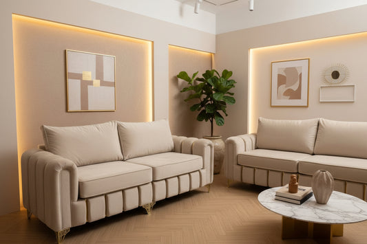 Ashford 4 Seater & 2 Seater Sofa Set – Elegant Cream Upholstery | Now £950 (Was £1400)