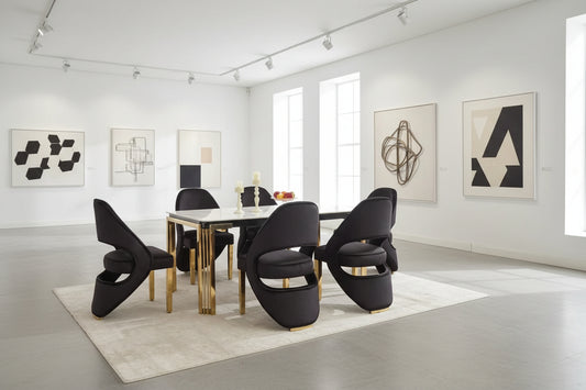 Santorini Sintered Stone Dining Table & Santorini Dining Chair Set – Modern Luxury Dining Collection
