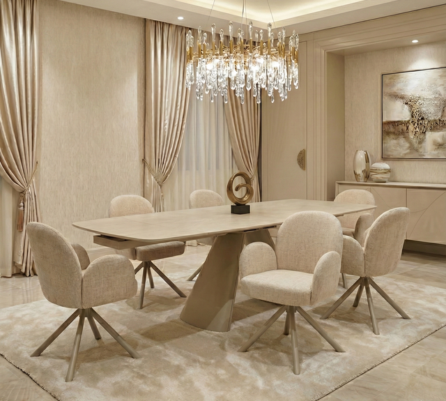 Gstaad Beige Extendable Stone Table - Choose Option