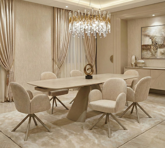 Gstaad Beige Extendable Stone Table - Choose Option