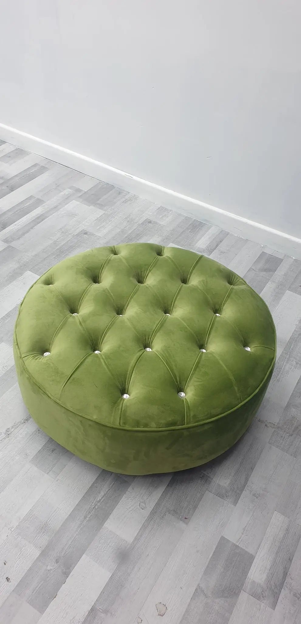 Round Sofa Half Upholstery Footstool