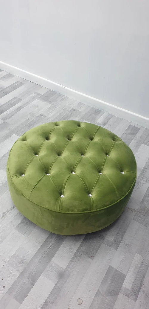 Round Sofa Half Upholstery Footstool