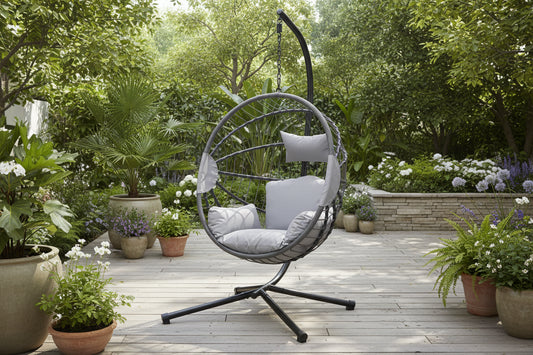 Hanging Egg Chair for Indoor and Outdoor - Light Grey