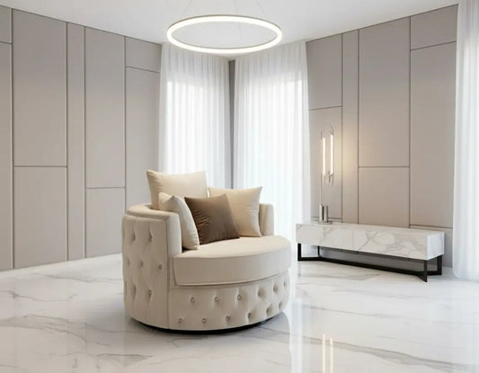 Swivel / Upholstered Cuddle Chair – Plush Velvet