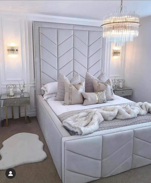 Knightsbridge Plush Velvet Bed – Bespoke Handcrafted Bedstead (Made in the UK)