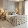 Alice Plush Velvet Wingback Bed – Bespoke Handcrafted Bedstead (Made in the UK)