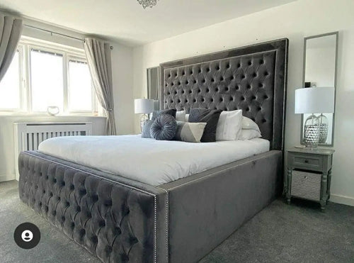 Sofia Bed in Plush Velvet – Bespoke Handcrafted Chesterfield Design