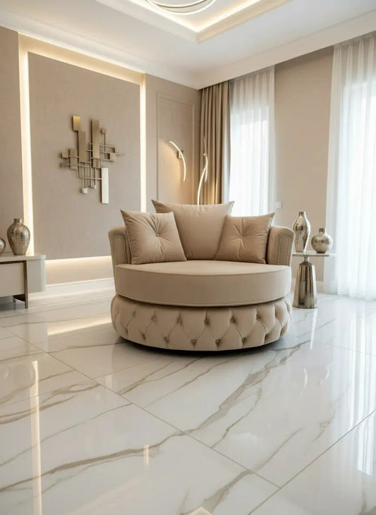 Swivel & Upholstered Cuddle Chair Plush Velvet