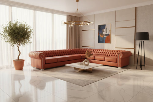 Richmond Chesterfield Velvet & Leather Sofa Range – Bespoke Luxury