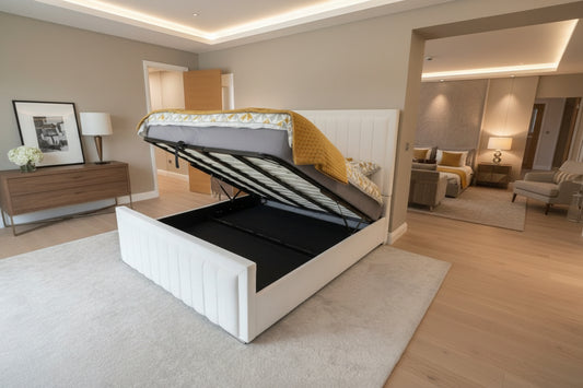 Slatted Ottoman Lift-Up Storage Mechanism