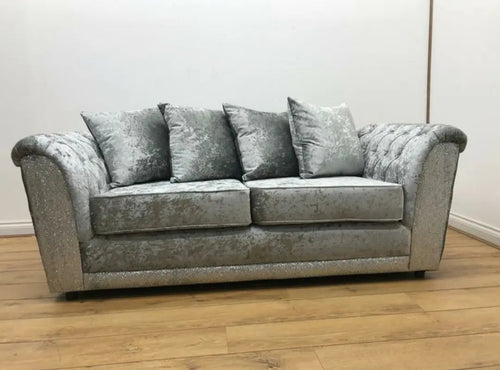 Rachel Glitter Crushed Velvet Sofa Range – Bespoke Luxury