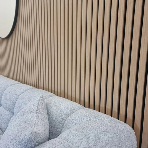 Single Faced Acoustic STANDARD SLAT Wall Panels - 1 sided Wood Veneer - 240cm x 60cm (4 pcs)