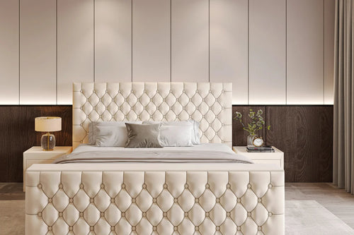 Alexandra TV Bed Frame with Integrated TV Lift – Upholstered Velvet