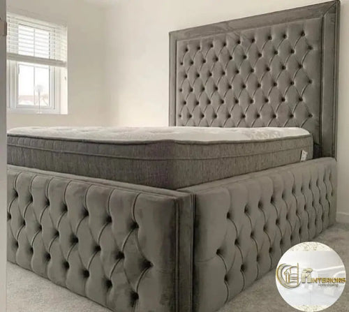 Ryman Plush Velvet Bed – Bespoke Handcrafted Bedstead (Made in the UK)