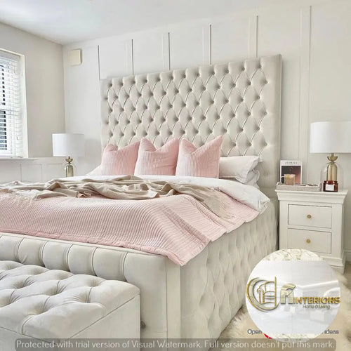 Mila Plush Velvet Bed – Bespoke Handcrafted Bedstead (Made in the UK)