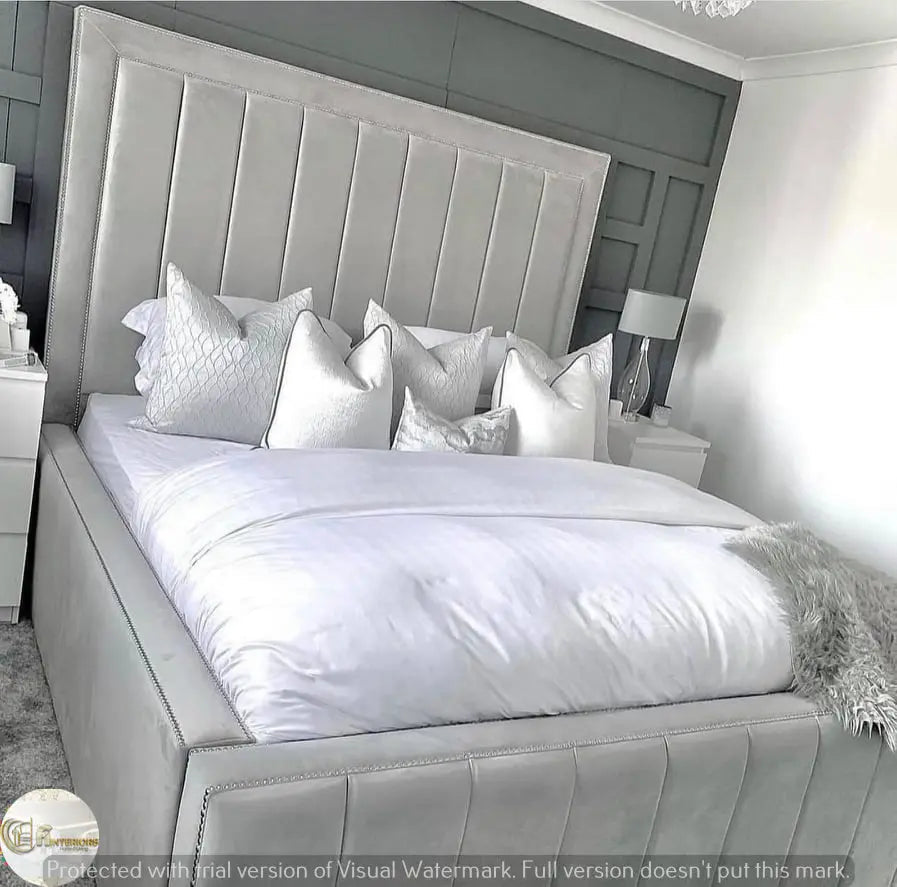 Amelia Plush Velvet Bed – Bespoke Handcrafted Bedstead (Made in the UK)