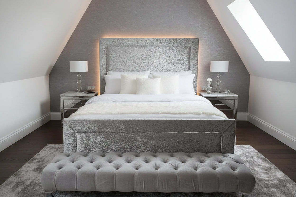 Onyx Crushed Velvet Bed Frame