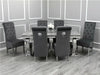 The Arianna Marble Dining Table With Sofia lion Knocker Dining Chair