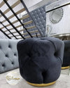 Khalifah Round Luxury Velvet Stools - Available In Many Colours