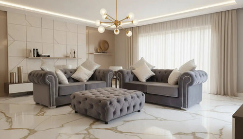 Square Chesterfield Sofa Footstool