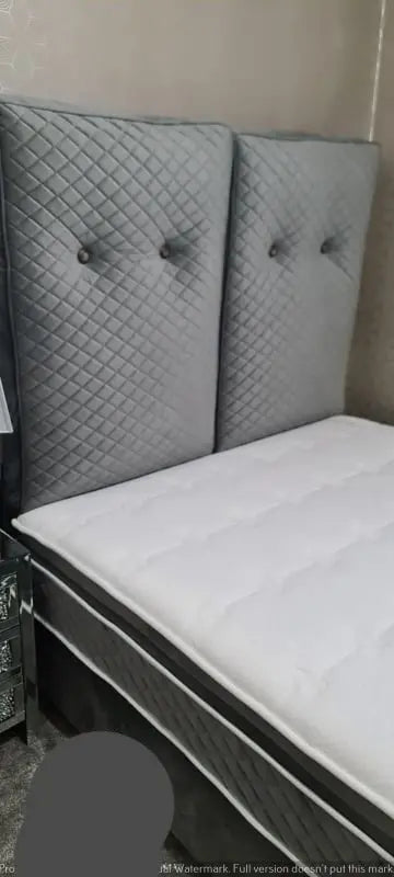 Colorado Divan Ottoman Bedframe – Grey Premium Turkish Velvet, King Size
