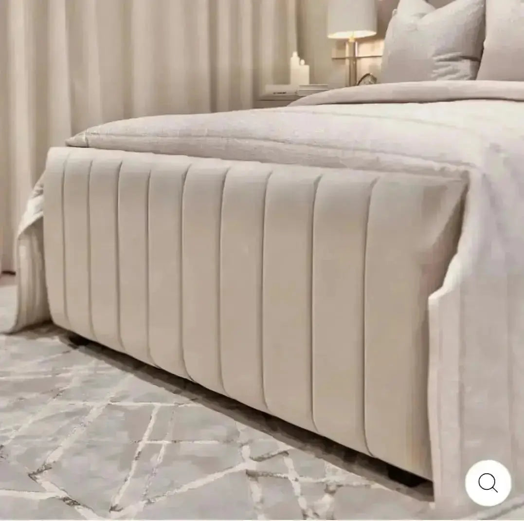 Louisiana Plush Velvet Panel Bed – Bespoke Handcrafted Bedstead (Made in the UK)