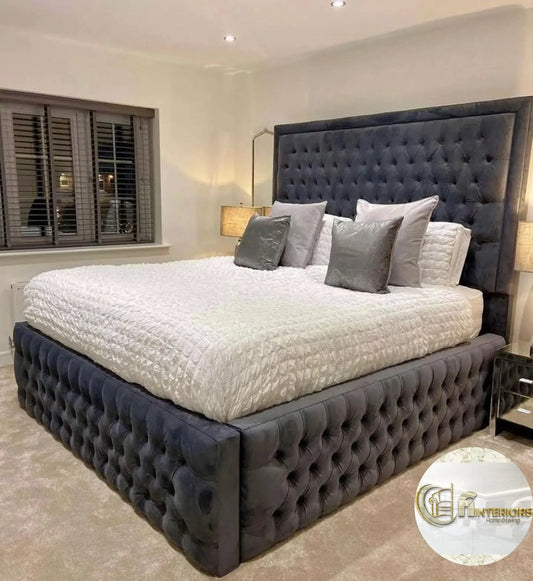Ryman Plush Velvet Bed – Bespoke Handcrafted Bedstead (Made in the UK)