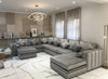 Louisiana French Velvet U Shape Corner Sofa Range