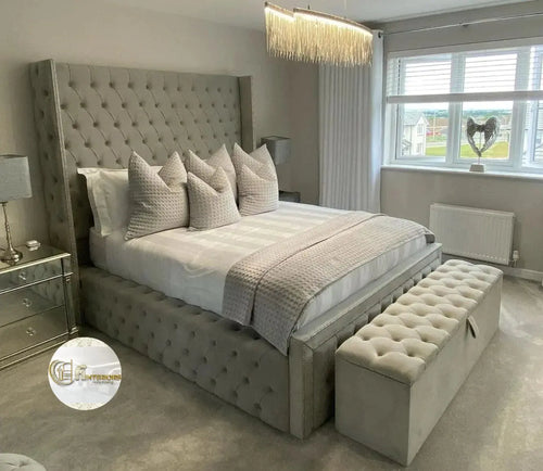 Kalahari Chesterfield Bed in Plush Velvet – Bespoke Handcrafted Design