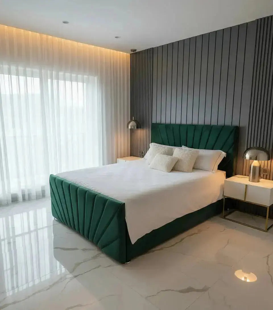 Sumara Divan Ottoman Bed in Plush Velvet – Handmade Luxury Storage Bed