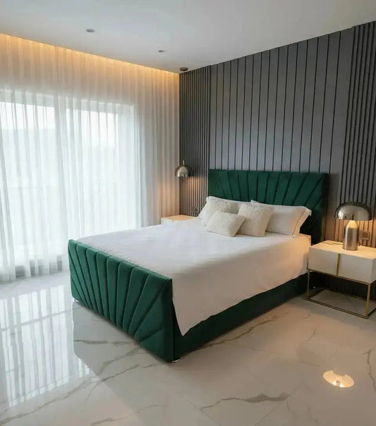 Sumara Divan Ottoman Bed in Plush Velvet – Handmade Luxury Storage Bed