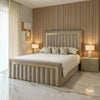 Elcante Bedstead in Plush Velvet – Mirrored Panel Headboard & Footboard | Luxury Handmade UK Bed