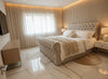 Dicaprio Plush Velvet Sleigh Bed – Bespoke Handcrafted Chesterfield Bedframe (Made in the UK)