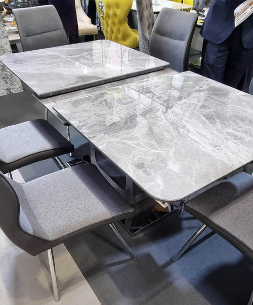 Zermatt Extendable Grey Ceramic Dining Table – 160cm to 200cm