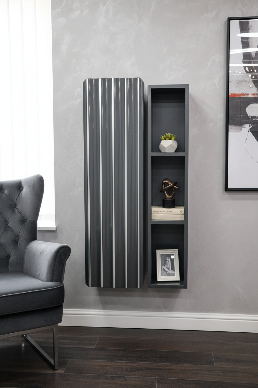 Lotus Wall Mount Cabinet Black or Grey Wall Mounted F I L