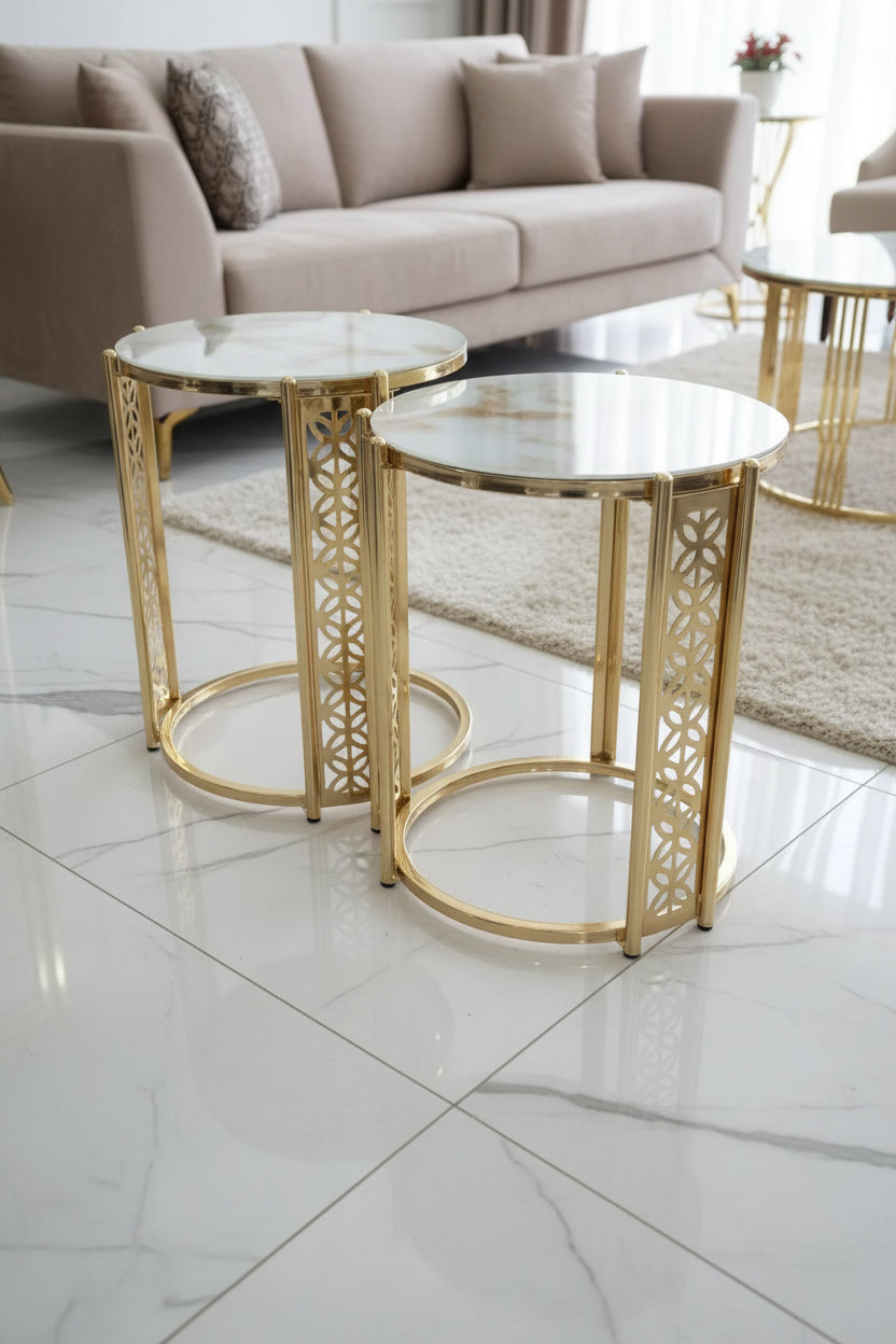 RONA NEST OF TABLES 3+1 - BLACK AND GOLD