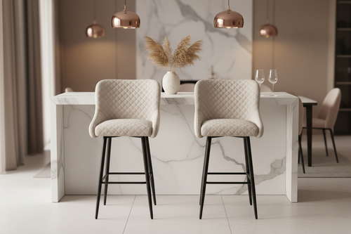 VEGAS VELVET BARSTOOL CHAMPAGNE CELEBRITY INTERIORS