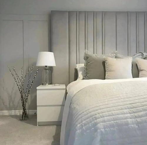 Audrie Panel Bedstead – Modern Tall Upholstered Bed Frame | Handcrafted in the UK