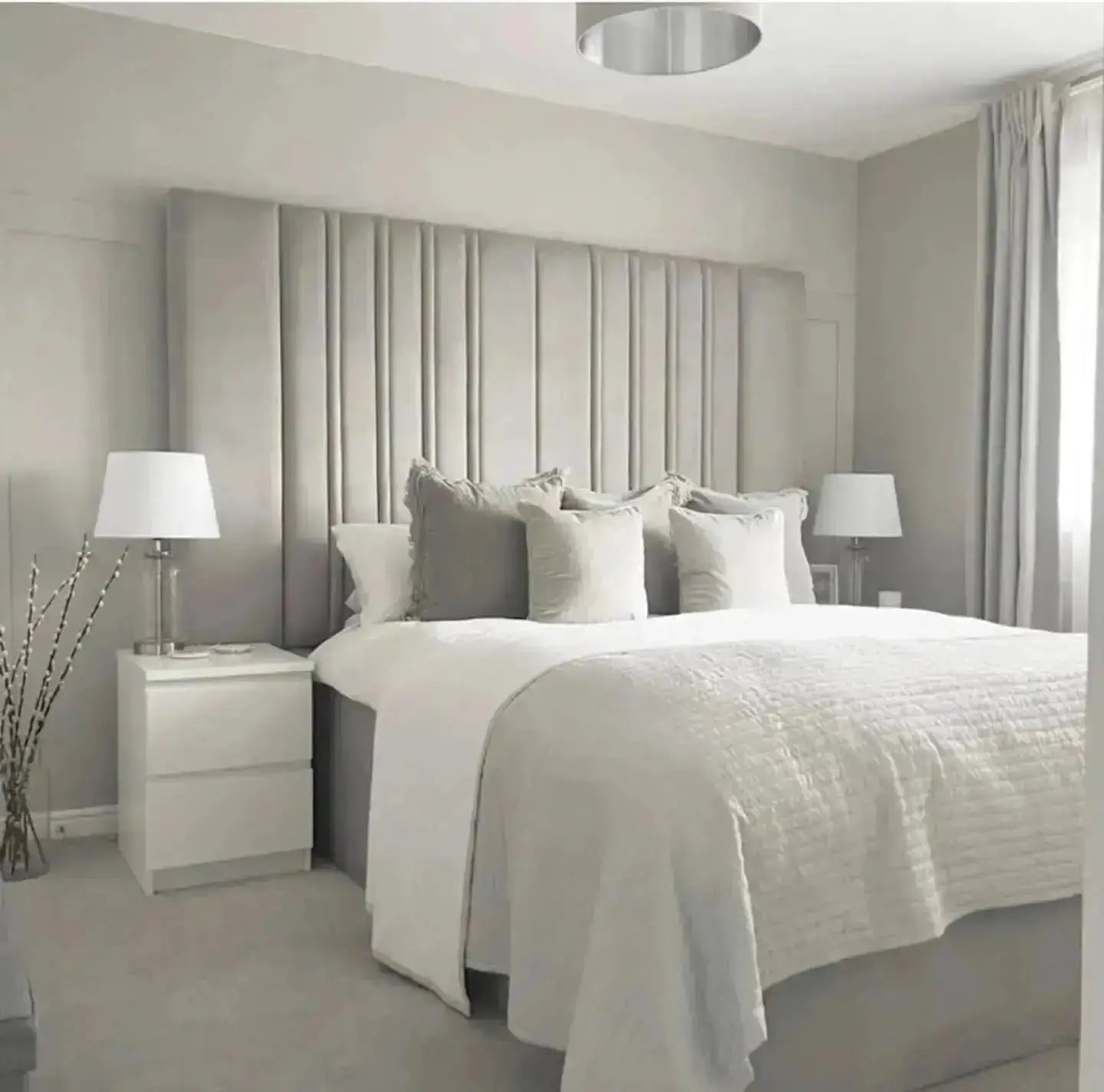 Audrie Panel Bedstead – Modern Tall Upholstered Bed Frame | Handcrafted in the UK