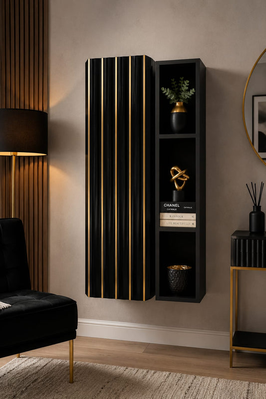 Lotus Wall Mount Cabinet Black or Grey Wall Mounted F I L
