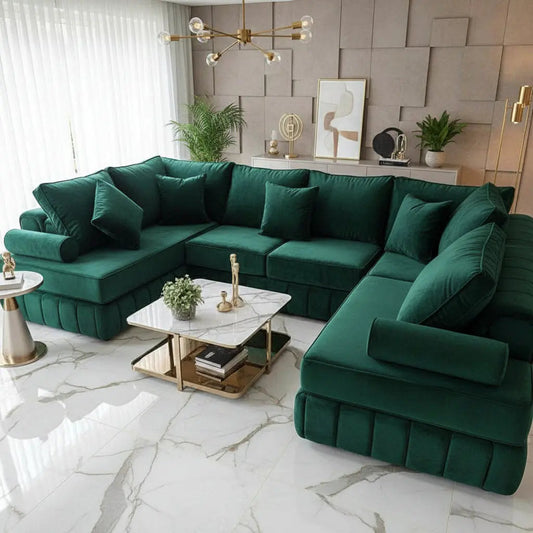 Louisiana Premium French Velvet U Shape Corner Sofa Range