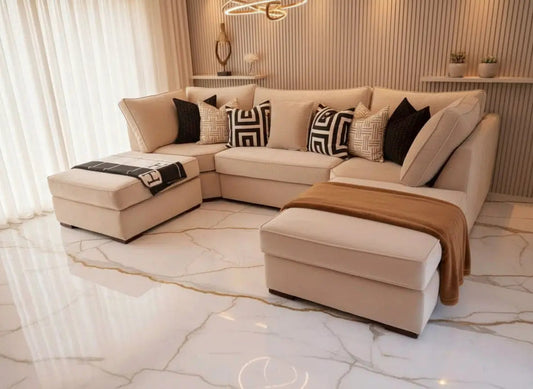Utopia French Velvet U Shape Corner Sofa Range